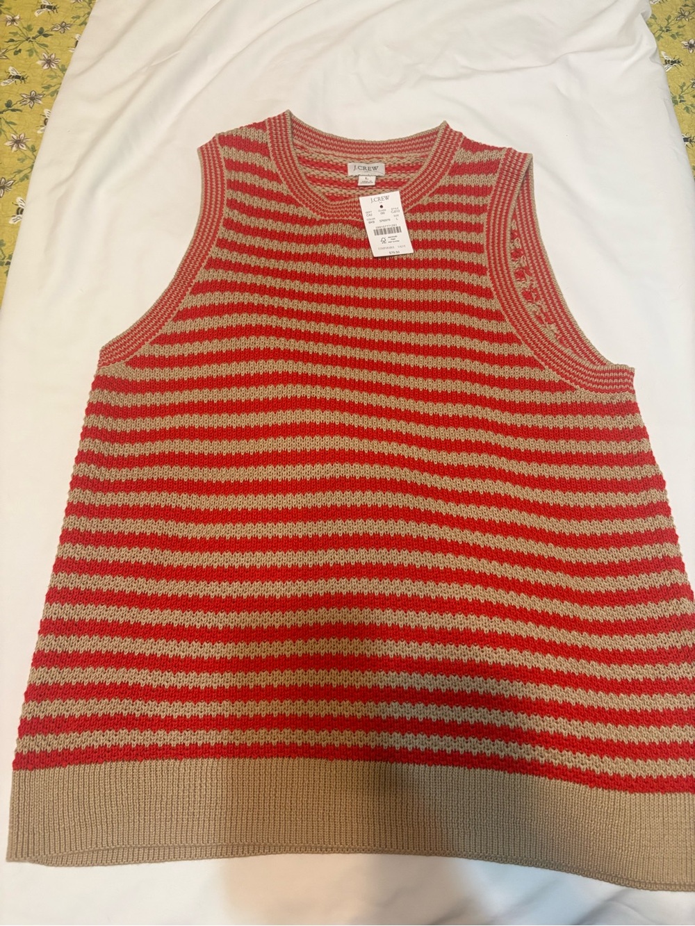NEW J.Crew knit tank 100 % cotton size Large